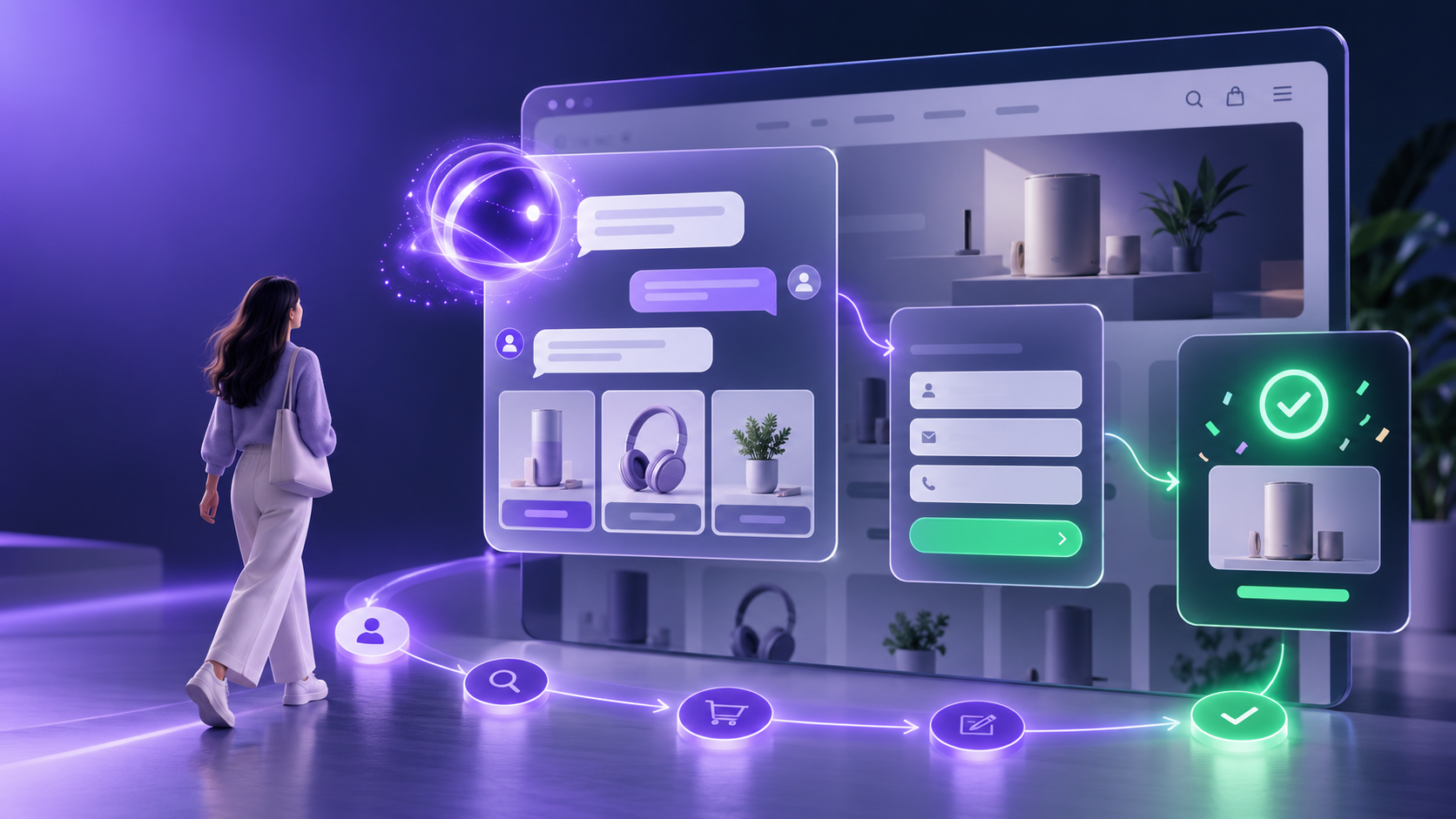 AI sales assistant for a website helping visitors with product and service questions